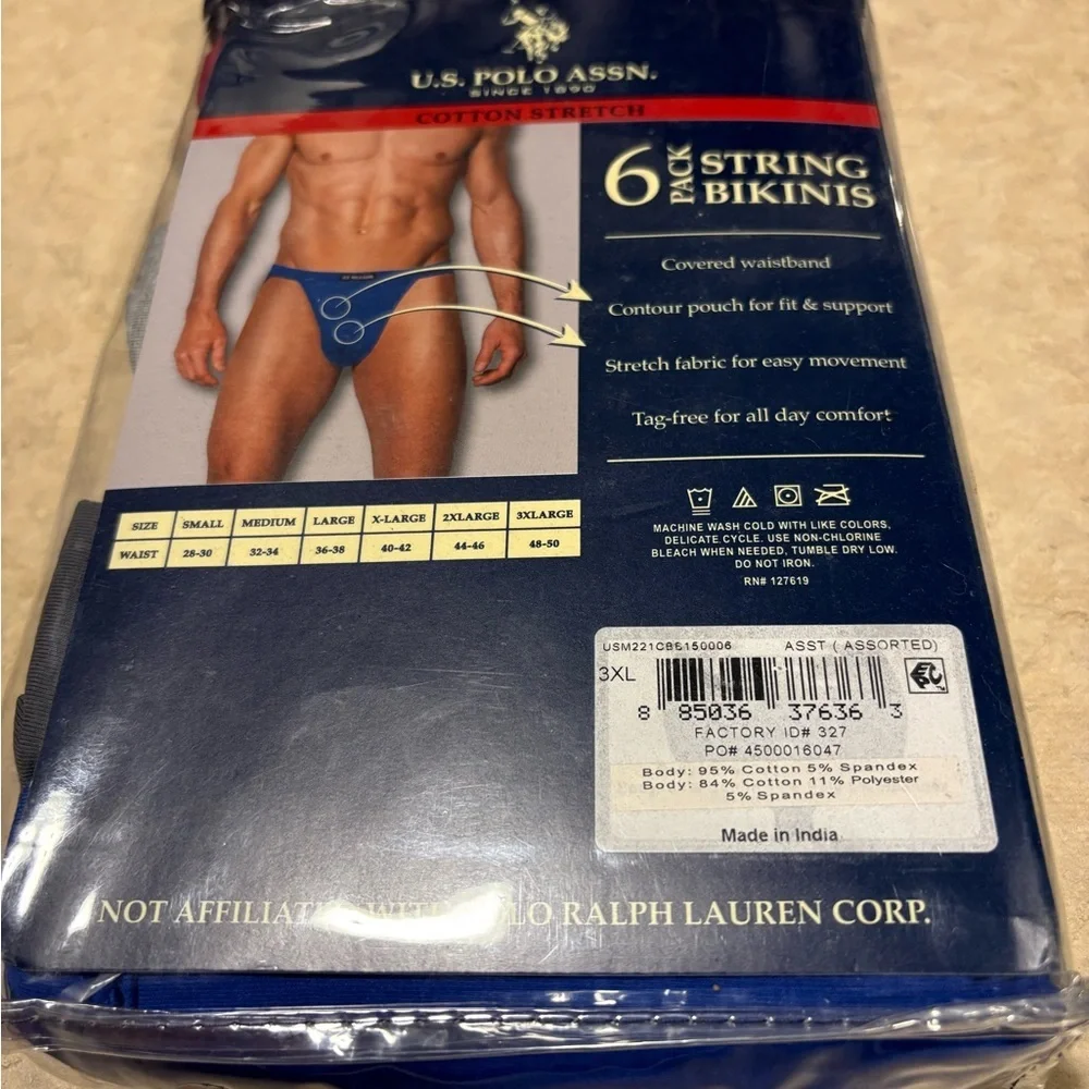 U.S. Polo Assn. Blue and Gray String Bikini Underwear